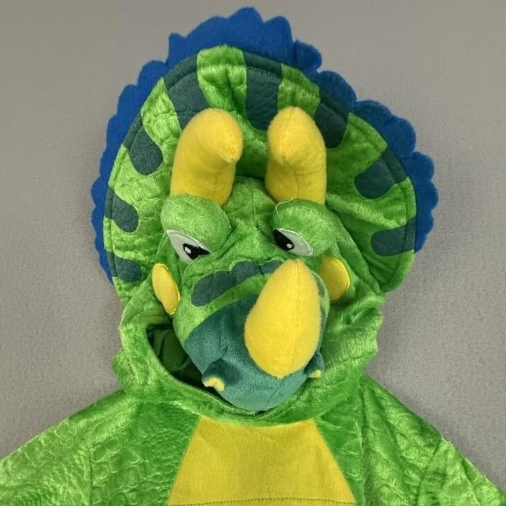 Spooktacular Creations Costume Unisex Small Green Dinosaur Triceratops Halloween